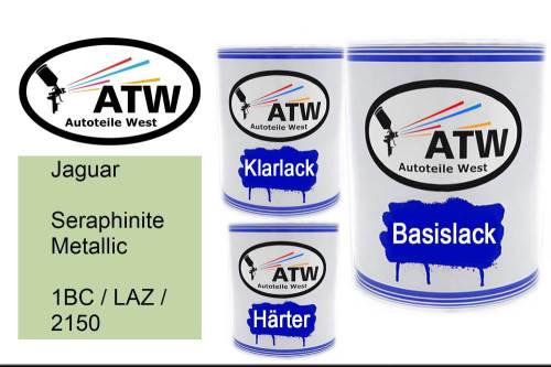 Jaguar, Seraphinite Metallic, 1BC / LAZ / 2150: 1L Lackdose + 1L Klarlack + 500ml Härter - Set, von ATW Autoteile West.